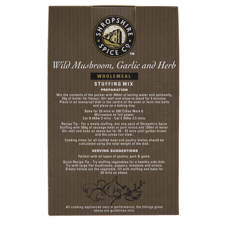 Shropshire Spice Co - Wild Mushroom, Garlic & Herb Wholemeal Stuffing Mix 150g