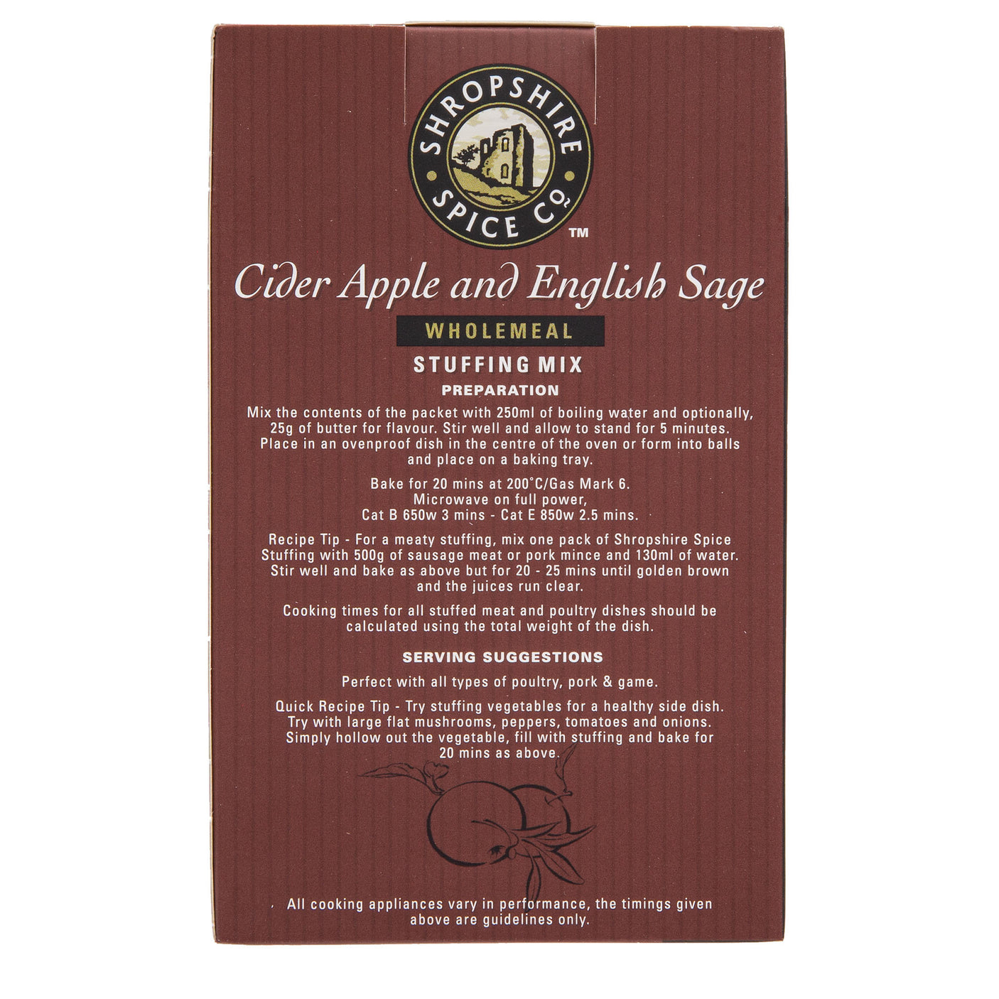 Shropshire Spice Co - Cider Apple & English Sage Wholemeal Stuffing Mix 150g