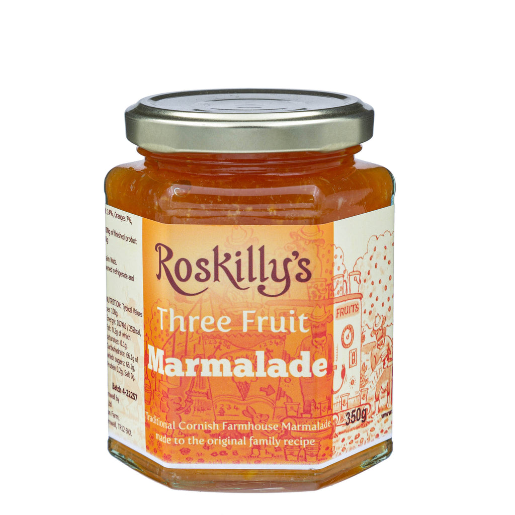Lobbs Farm Shop, Heligan, Cornwall - Roskilly's - Three Fruit Marmalade 360g - Made in Cornwall