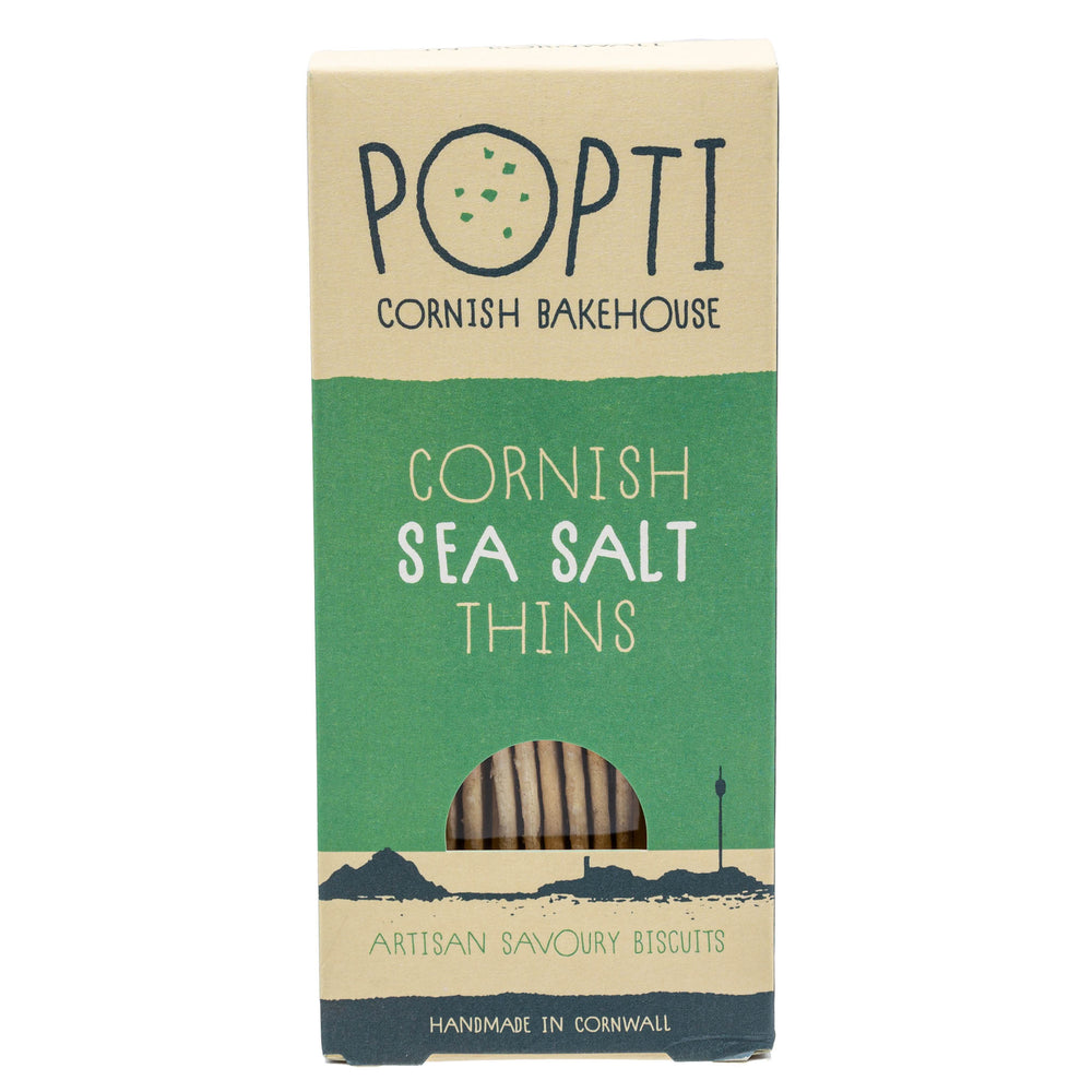 Lobbs Farm Shop, Heligan, Cornwall - Popti Cornish Bakehouse - Cornish Sea Salt Thins 120g