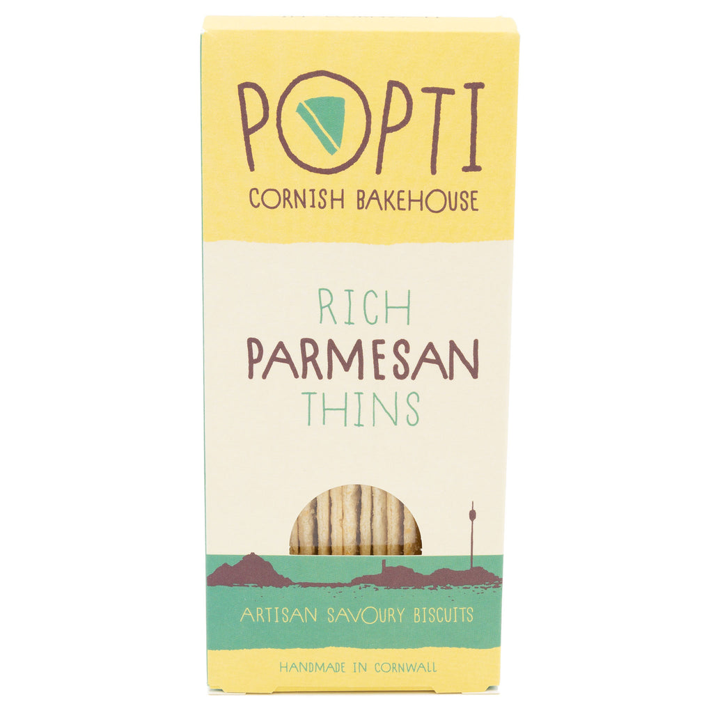 Popti Cornish Bakehouse - Rich Parmesan Thins 120g