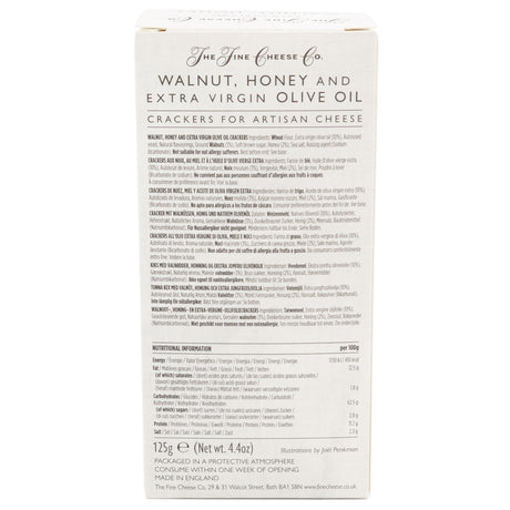 The Fine Cheese Co - Walnut, Honey & Extra Virgin Olive Oil Crackers 125g