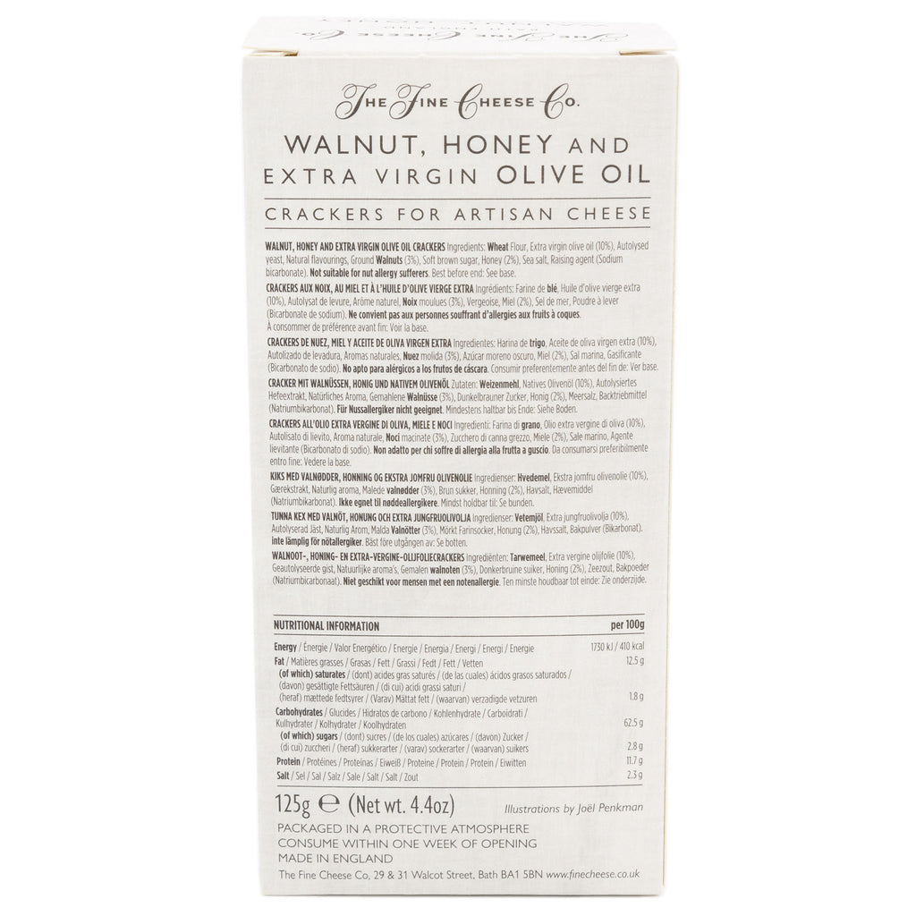 The Fine Cheese Co - Walnut, Honey & Extra Virgin Olive Oil Crackers 125g