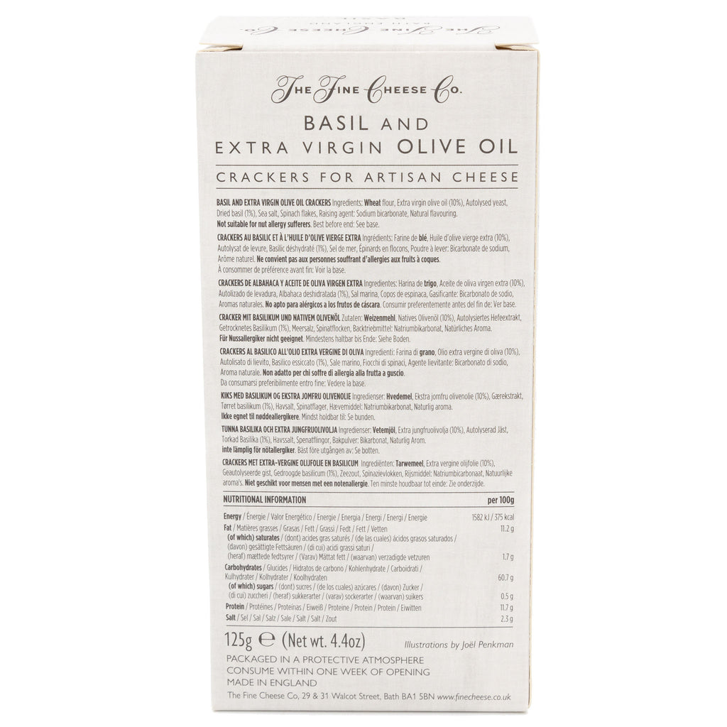 The Fine Cheese Co - Basil & Extra Virgin Olive Oil Crackers 125g