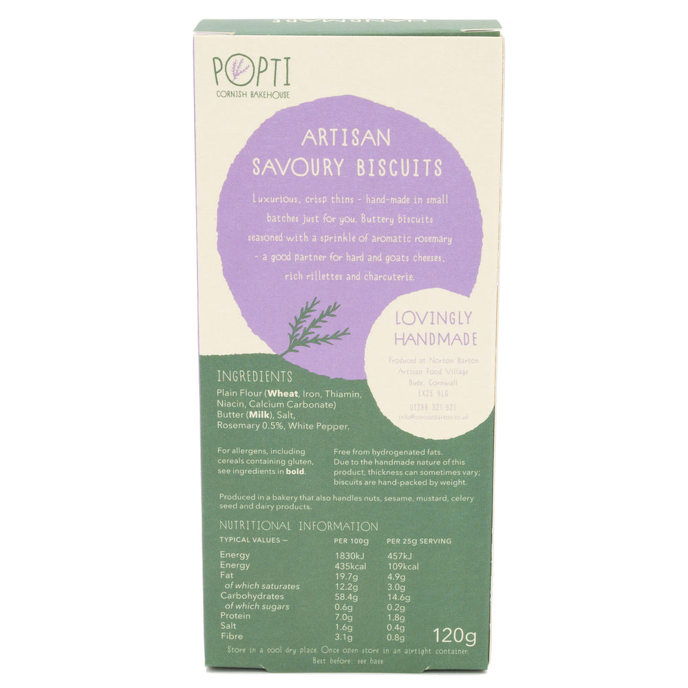 Popti Cornish Bakehouse - Fragrant Rosemary Thins 120g