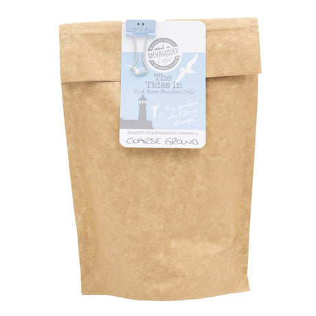 Lobbs Farm Shop, Heligan - Mevagissey Coffee - The Tides In Dark Roast Brazilian Dulce Coarse Ground 115g - Made in Cornwall