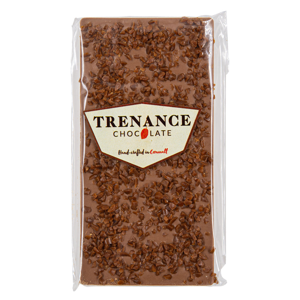 Trenance - Milk Chocolate Bar Topped with Salted Caramel Flakes 110g