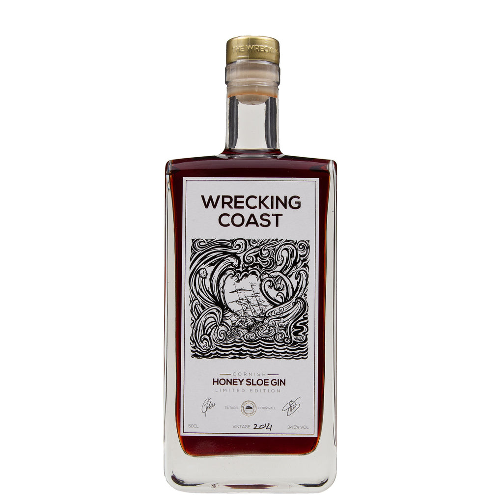 Lobbs Farm Shop - The Wrecking Coast Distillery - Cornish Honey Sloe Gin Liqueur 50cl - Made in Cornwall