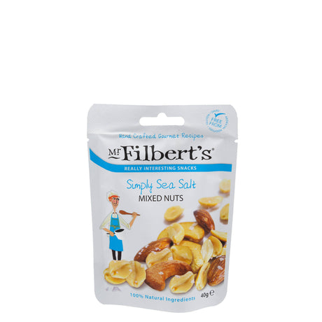 Lobbs Farm Shop, Heligan, Cornwall -  Filbert’s - Simply Sea Salt Mixed Nuts 40g